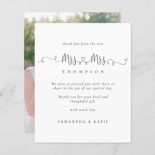 予算ミセス・ミセス・リングや輪写真レズ結婚ビア感謝していズ (正面/裏面)