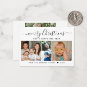 予算ミニクリスマスニューイヤー5フォトコラージュ ノートカード (正面/裏面インサイチュ)