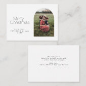 予算ミニサイズシンプル写真クリスマスホリデー ノートカード (正面/裏面)