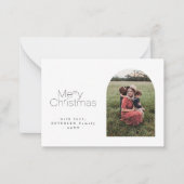 予算ミニサイズシンプル写真クリスマスホリデー ノートカード (正面)