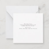 予算ミニサイズメリークリスマス金ゴールドスクリプト ノートカード (裏面)