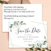 予算ミニサイズユーカリ結婚式の日付を保存 ノートカード