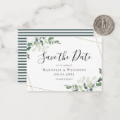 予算ミニサイズユーカリ結婚式の日付を保存 ノートカード (正面/裏面インサイチュ)
