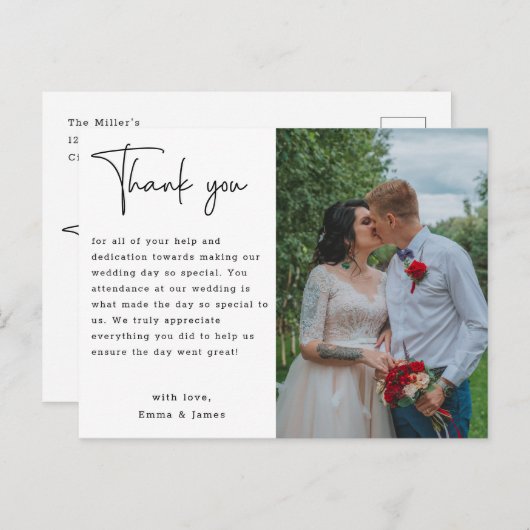 予算ミニマカスタムリスト結婚写真 ポストカード (正面/裏面)