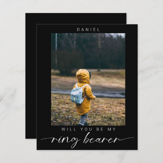 予算ミニマリストあなたは私のリングや輪ベアラー写真になる (正面/裏面)