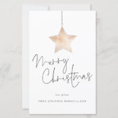 予算ミニマリストのスタースクリプトメリークリスマスカード (正面)