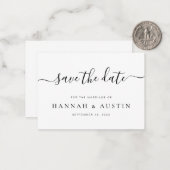 予算ミニマリストエレガントな結婚式の日付を保存 ノートカード (正面/裏面インサイチュ)