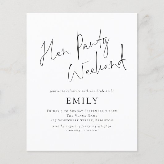 予算ミニマリストエンパーティーの旅程の週末 (正面)