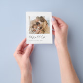 予算ミニマリストクリスマスホリデーフォトカード チラシ (手)