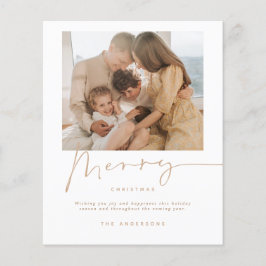 予算ミニマリストクリスマスホリデーフォトカード チラシ