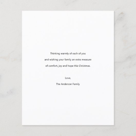 予算ミニマリストクリスマスホリデーフォトカード チラシ (裏面)