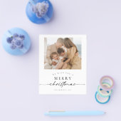 予算ミニマリストクリスマスホリデーフォトカード チラシ (シングル)