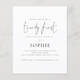 予算ミニマリストスクリプト21stパーティー招待状