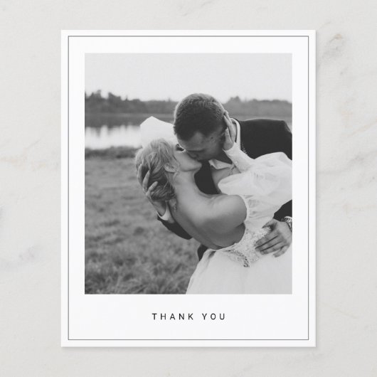 予算ミニマリストフォトスクエアサンキューカード チラシ (正面)