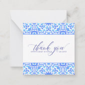 予算ミニマリストブルータイル赤ちゃんシャワーありがとう ノートカード (正面)