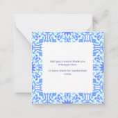 予算ミニマリストブルータイル赤ちゃんシャワーありがとう ノートカード (裏面)