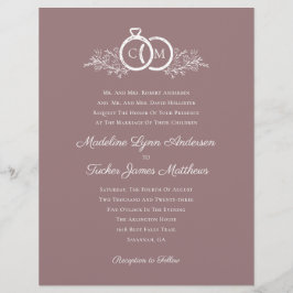 予算ミニマリストマウヴフォト結婚式招待状