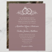 予算ミニマリストマウヴフォト結婚式招待状 (正面/裏面)