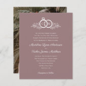 予算ミニマリストマウヴフォト結婚式招待状 (正面/裏面)