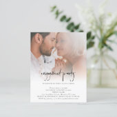 予算ミニマリスト写真婚約パーティ招待状 (スタンド正面)