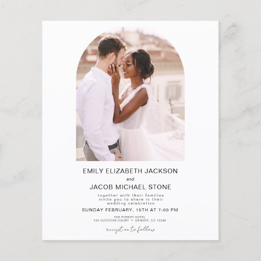 予算ミニマリスト写真QRコードホワイト結婚ズ (裏面)