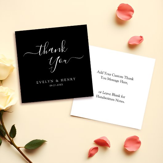 予算ミニマリスト白結婚文字ありがとう ノートカード