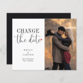 予算ミニマリスト黒日付の変更タイポグラフィ (正面/裏面)