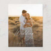 予算ミニマリストBoho写真の結婚式の招待 (正面)