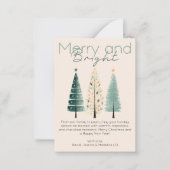 予算ミニマリストBoho Handクリスマスツリーを描いた ノートカード (正面)