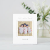 予算ミニマルなトリプレット写真誕生のお知らせ (スタンド正面)