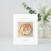 予算ミニマルな双子の写真誕生のお知らせ (スタンド正面)