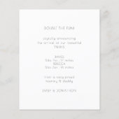 予算ミニマルな双子の写真誕生のお知らせ (裏面)