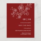 予算ミニマルな赤さくらんぼ花の日付を保存 (正面)