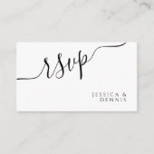 予算ミニマルエレガントタイポグラフィ結婚式RSVP エンクロージャーカード (正面)