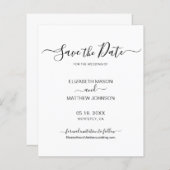 予算ミニマルエレガントリストスクリプト日付の保存 (正面/裏面)