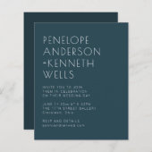 予算ミニマルエレガントリストダークティール（緑がかった色）結婚式の招待 (正面/裏面)