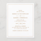 予算ミニマルオールインワン結婚式招待状 (正面)