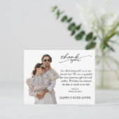 予算ミニマルカスタムリストの結婚写真 ポストカード (スタンド正面)