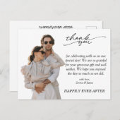 予算ミニマルカスタムリストの結婚写真 ポストカード (正面/裏面)