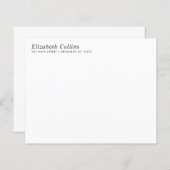 予算ミニマルスタイリッシュリストのブラックノートカード (正面/裏面)