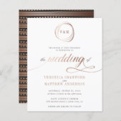 予算ミニマルバラ金ゴールド結婚タイポグラフィ (正面/裏面)