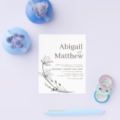 予算ミニマルフローラ結婚式招待状 チラシ (シングル)