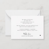 予算ミニマルモダンス結婚3写真感謝していのあなた ノートカード (裏面)