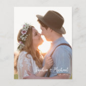 予算ミニマルモダンラリスト結婚式招待状 (裏面)