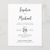 予算ミニマルモダンラリスト結婚式招待状 (正面)