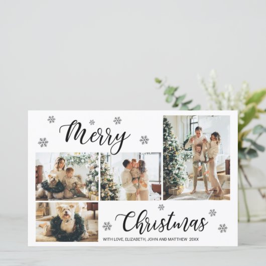 予算ミニマル写真コラージクリスマスグリーティング (スタンド正面)