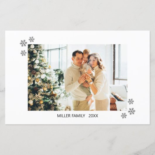 予算ミニマル写真コラージクリスマスグリーティング (裏面)