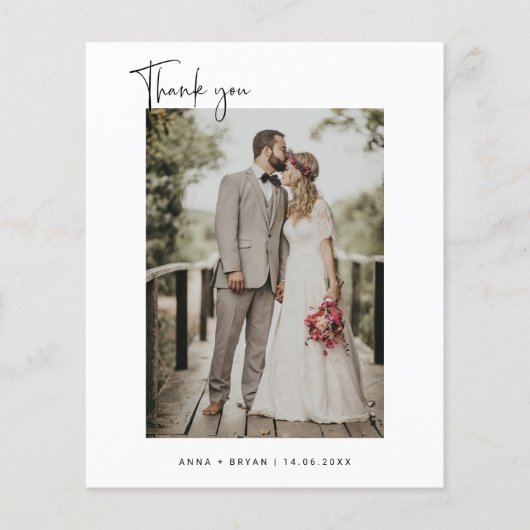 予算ミニマル写真サンキューカード チラシ (正面)