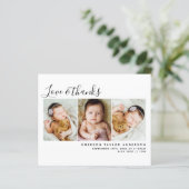 予算ミニマル写真ベビーサンキューカード (スタンド正面)