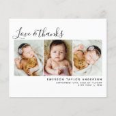 予算ミニマル写真ベビーサンキューカード (正面)